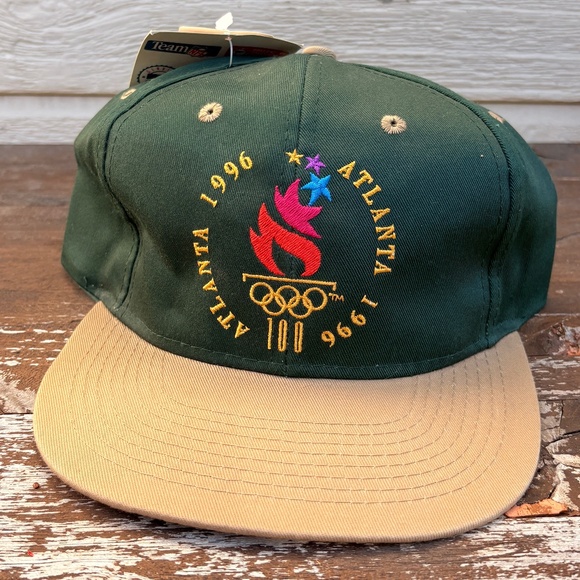 Vintage 1996 Atlanta Olympics Snapback LOGO 7 NWT hat trucker - Picture 1 of 5